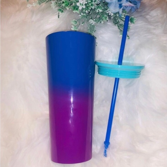 Starbucks Blue Tully Scalloped Cup Stainless Steel Cold Tumbler 24oz Venti NWT - Picture 7 of 7